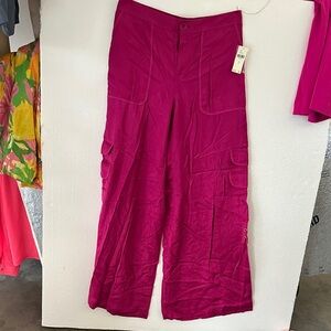 Anthropologie Fuchsia Wide Leg Pants